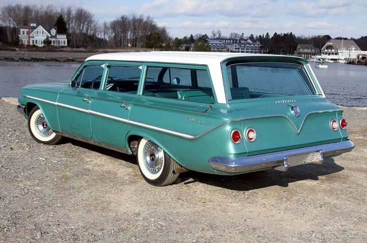 1961 Chevy Bel Air, fehér-zöld kombi, feneke