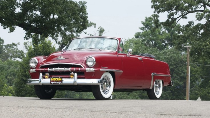 1953 Plymouth Cranbrook, piros kabrió, bal elölről