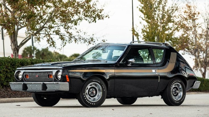 1974 AMC Gremlin X, fekete 2 ajtós hatchback oldala