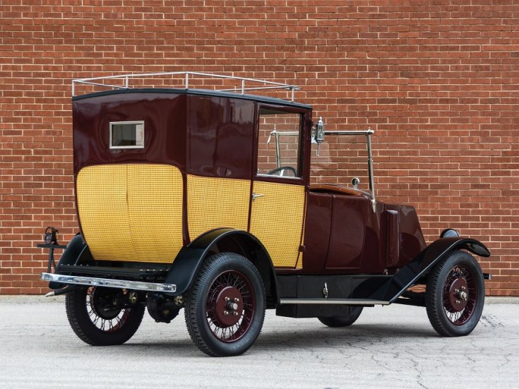 1924 Renault Type NN Town Car Labourdette, bordó limuzin, hátulnézet, oldalnézet, jobbról, alulról fotózva