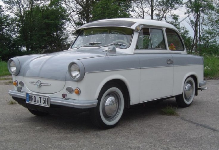 1958 Trabant P50, szürke limuzin, elölnézet