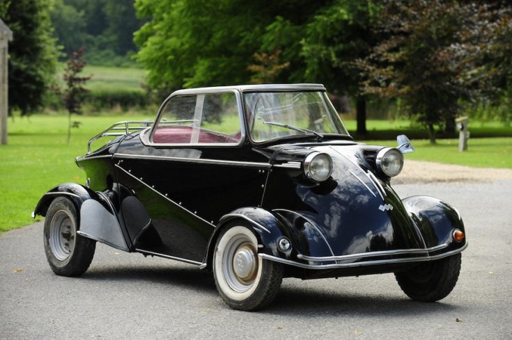 1960 FMR Tg500/ Messerschmitt KR500, fekete roadster, elölnézet jobbról döntve