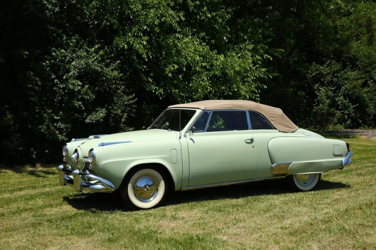 1951 Studebaker Commaner, zöld kabrió, oldalnézet