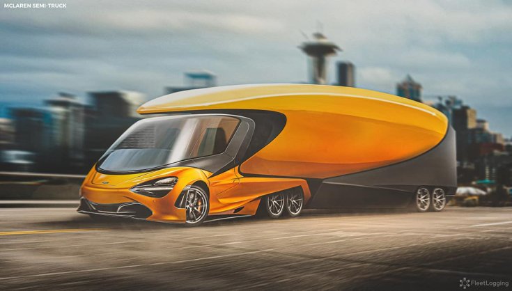 McLaren 720S koncepció kamion féloldalról