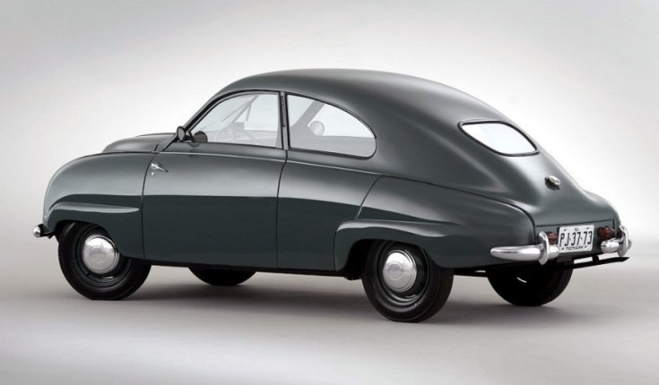 SAAB 92 animált képe, feneke oldalról