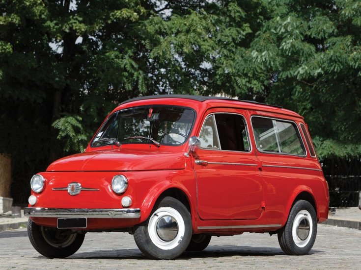 1960 Fiat 500 Giardiniera, vörös kombi eleje