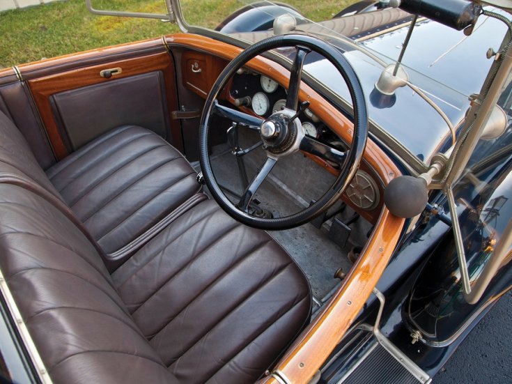 1924 Isotta Fraschini, Tipo 8A, műszerfal és első üléssor, elölnézet, oldalnézet, jobbról