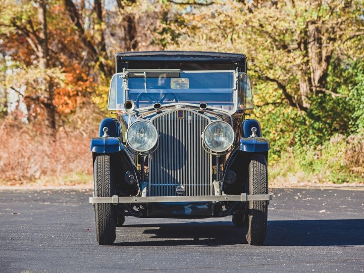 1924 Isotta Fraschini, Tipo 8A, kék, landaulet, elölnézet, frontális
