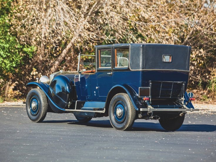 1924 Isotta Fraschini, Tipo 8A, kék, landaulet, hátulnézet, oldalnézet, balról