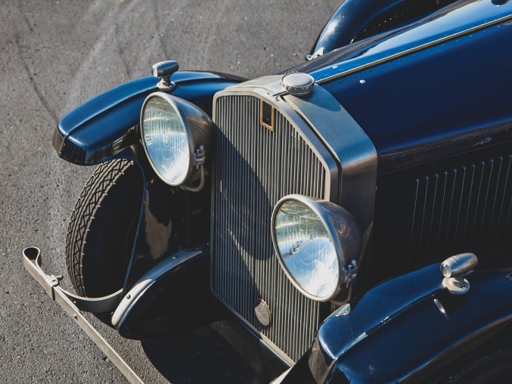 1924 Isotta Fraschini, motorháztető, felülnézet, oldalnézet, balról