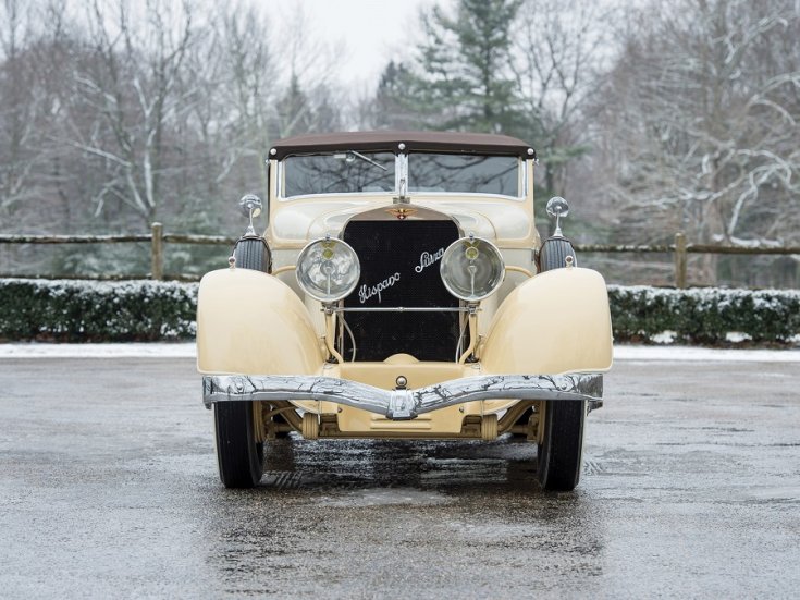 1928 Hispano-Suiza H6C kabrió limuzin, elölnézet, szemből, távolról
