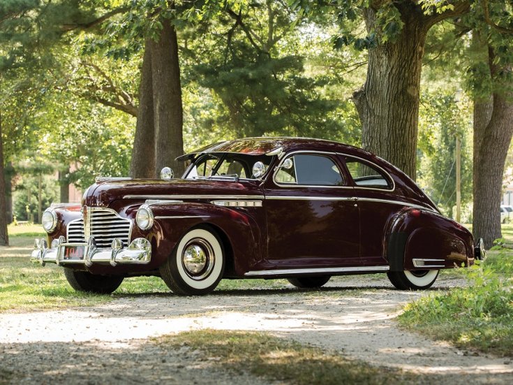 1940 Buick Series 50, bordó, elölnézet, oldalnézet, balról