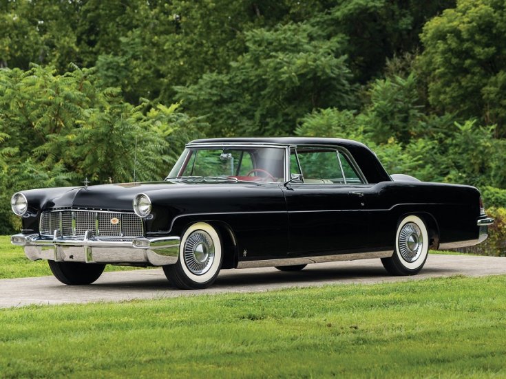 1956 Continental Mark II, fekete kupé, elölnézet, oldalnézet, balról
