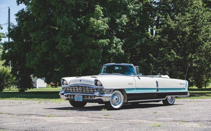 1956 Packard 400 Caribbean, kabrió, elölnézet, oldalnézet, balról