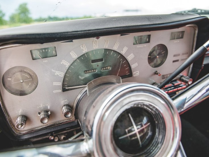 1958 Continental Mark III, műszerfal, óracsoport, elölnézet, oldalról, balról, ráközelítve