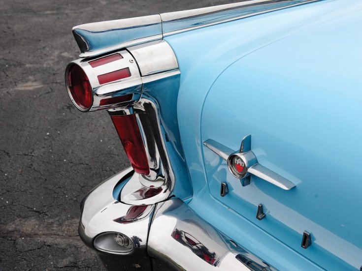 1958 GM Oldsmobile Super 88, baba kék, kabrió, bal uszonyba rejtett tanksapka