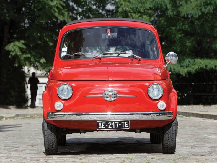 1960 Fiat 500 Giardiniera, vörös, kombi, elölnézet, szemből
