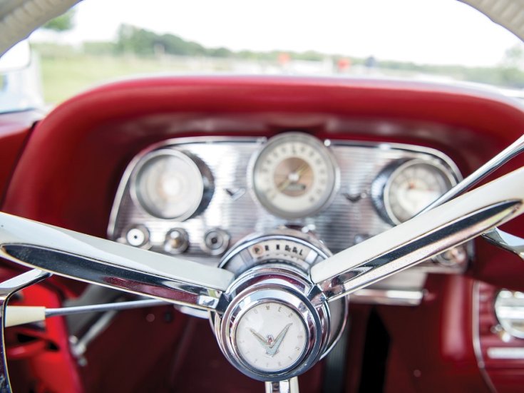 1960 Ford Thunderbird, műszerfal, óracsoport, elölnézet, szemből