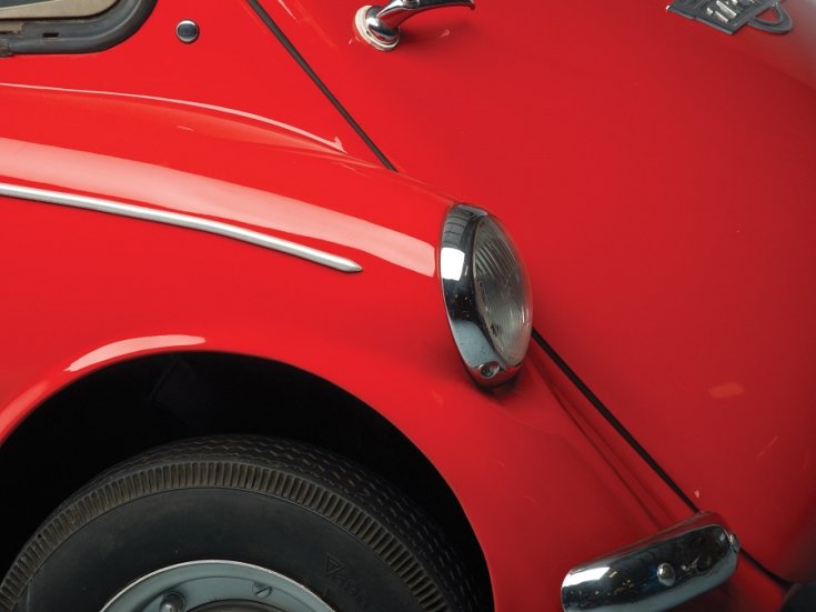 1962 Trojan 200, jobb első lámpa és ajtó, jobbról
