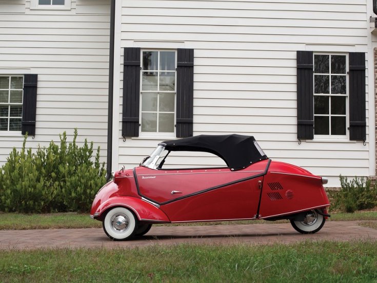 1964 Messerschmitt KR 201 roadster, meggyvörös, oldalnézet, balról, fehér falú gumival