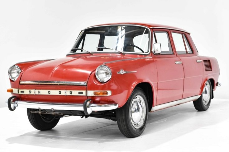 1964 Skoda 1000 MB, vörös, elölnézet, oldalnézet, balról