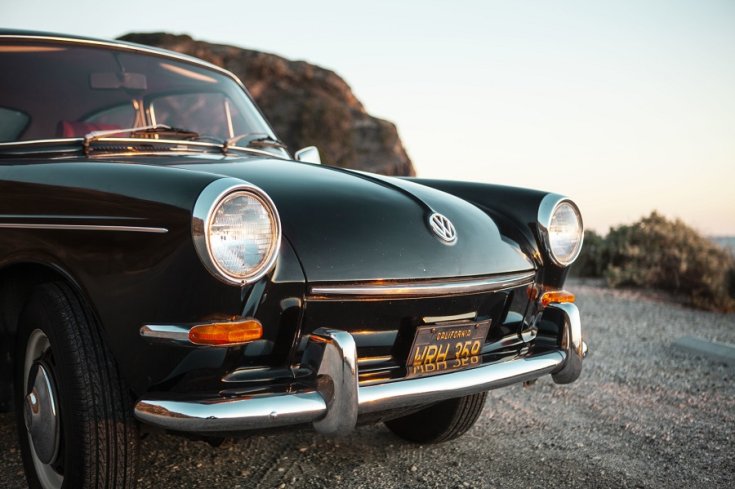 1967 Volkswagen Typ 3 fastback,fekete, orr rész, elölnézet, oldalnézet, balról