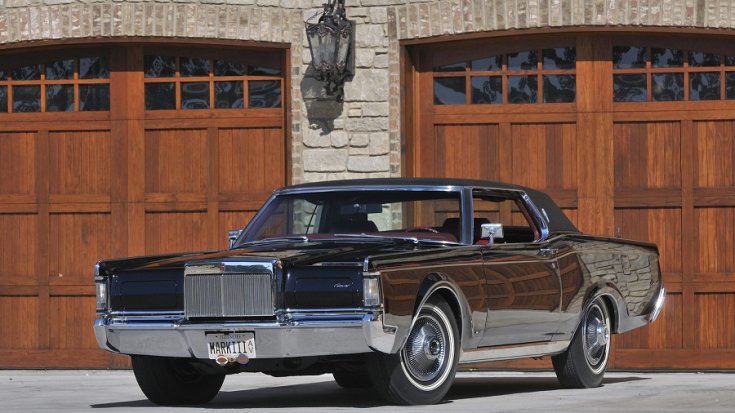 1969 Lincoln Continental Mark III, fekete kupé, elölnézet, oldalnézet, balról