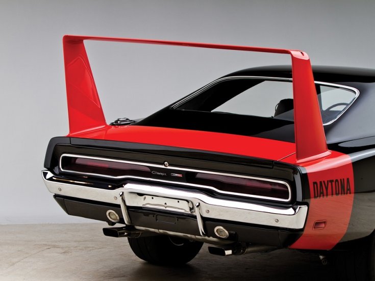 Dodge Charger Daytona, spoiler, hátulnézet, oldalnézet, jobbról