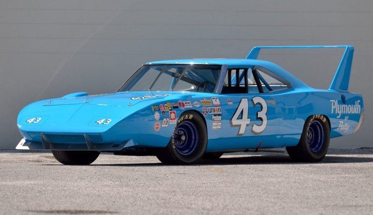 1970 Plymouth Superbird, babakék, elölnézet, oldalnézet, balról
