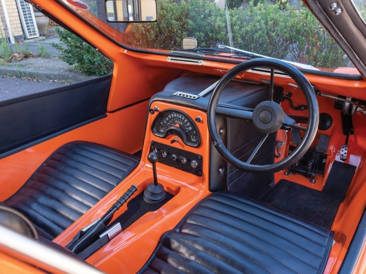 1972 Bond Bug 700 ES, műszerfal, elölnézet, oldalnézet, jobbról