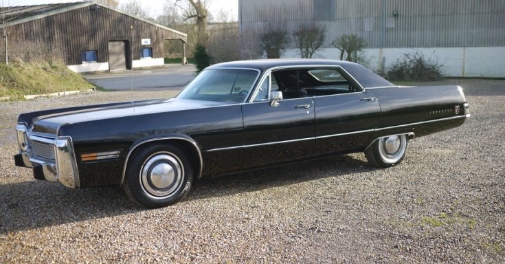 1973 Chrysler Imperial LeBaron, fekete kupé, oldalnézet