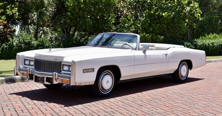 1976 Cadillac Eldorado, fehér kabrió, oldalnézet