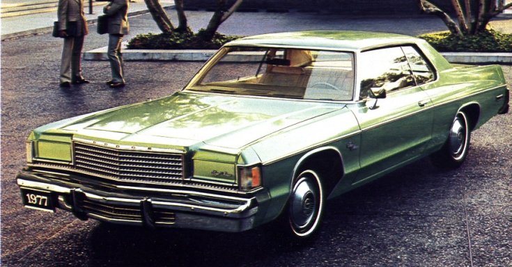1977 Dodge Royal Monaco, szedán, zöld, elölnézet