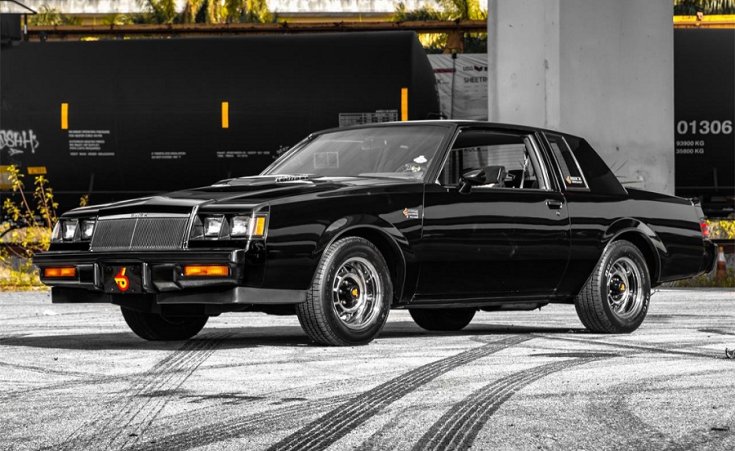 1982 Buick Regal Grand National X, matt fekete, elölnézet, oldalnézet, balról, alulnézet, felfelé döntve