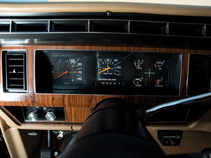 1984 Ford Bronco XLT, műszerfal, óracsoport, elölnézet, szemből, ráközelítve