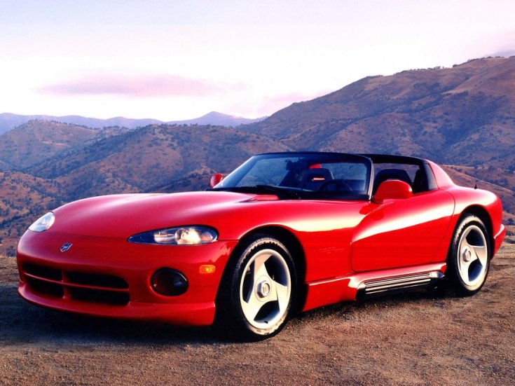 1991 Dodge Viper, vörös kabrió, elölnézet, oldalnézet, balról