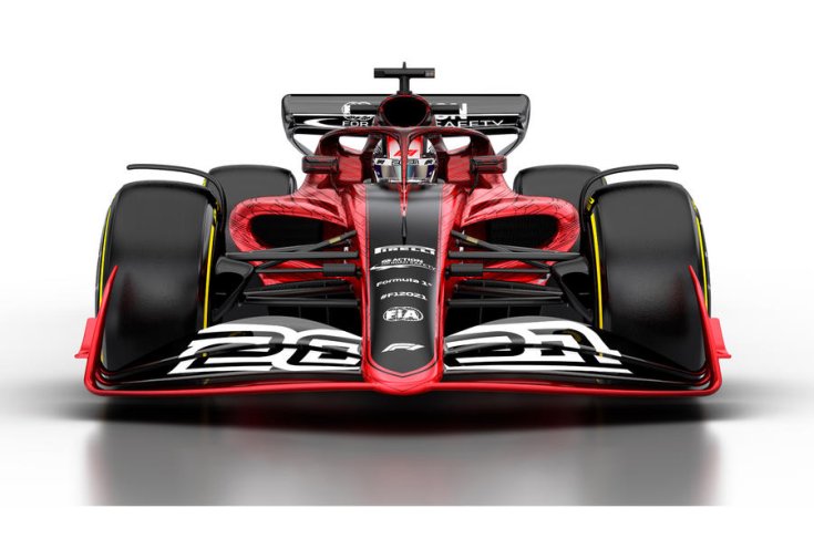 2021-es F1-es autó látványterve szemből