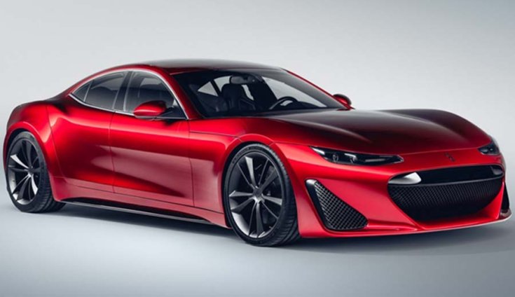 2019-es Drako Motors elektromos sportautó elölről