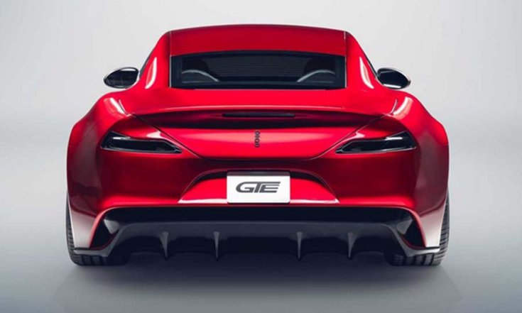 2019-es Drako Motors elektromos sportautó elölről