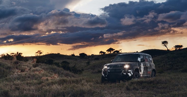 Land Rover Defender 2019 oroszlánokkal