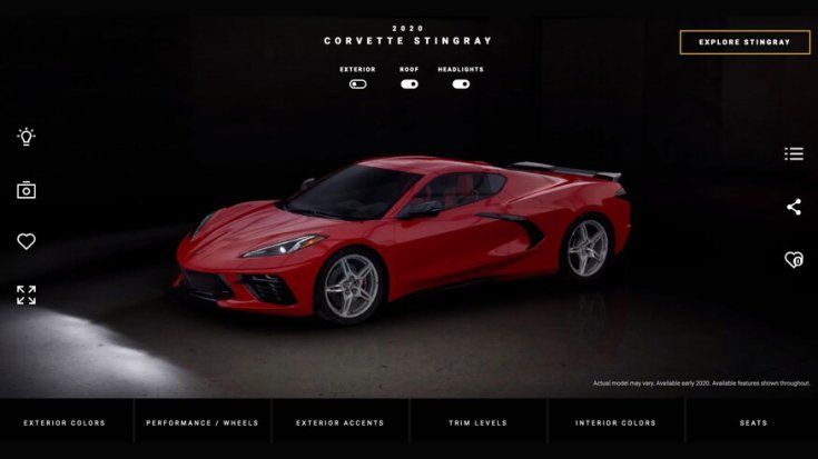 Chevrolet Corvette C8 konfigurátor