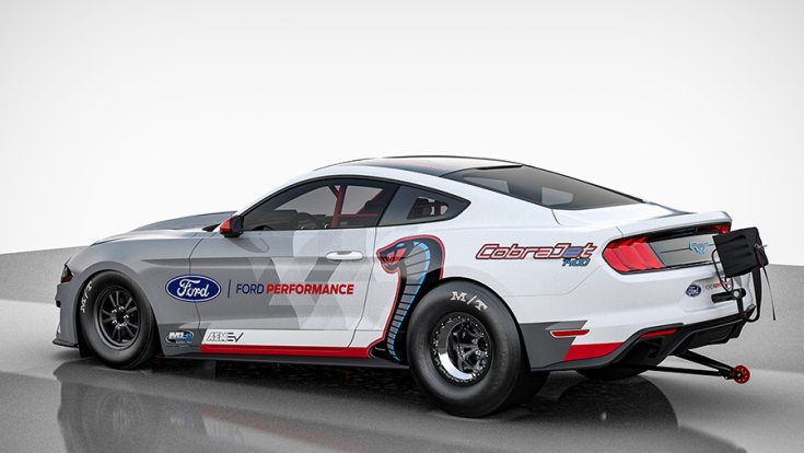 A Mustang Cobra Jet 1400 hátulról fotózva