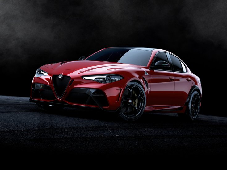 2021 Alfa Romeo Giulia GTA szemből, stúdióképen