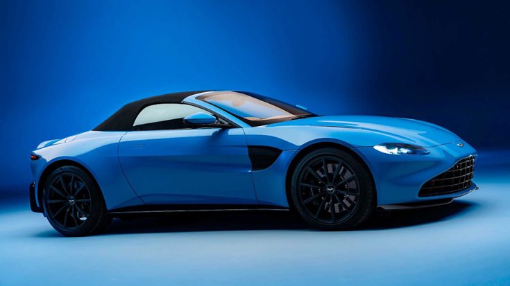 Az Aston Martin Vantage Roadster oldalról tetővel