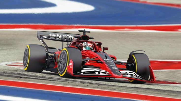 2021-es F1-es autó terve kanyarodás közben