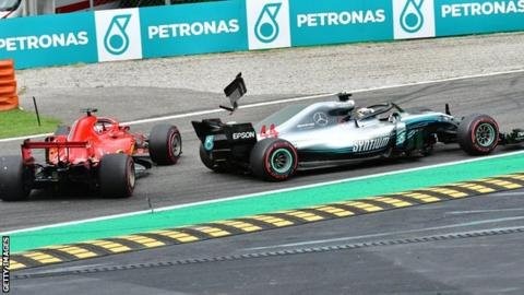 Vettel megpördült Monzában, így Hamilton nyert