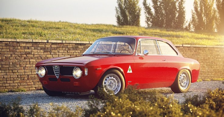 1962 Alfa Romeo Giulia, vörös, oldalnézet