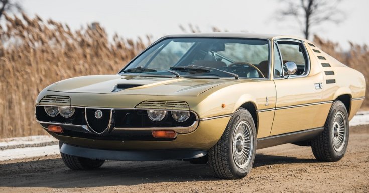1970 Alfa Romeo Montreal, RM Sotheby’s Aukció, sárga, elölnézet