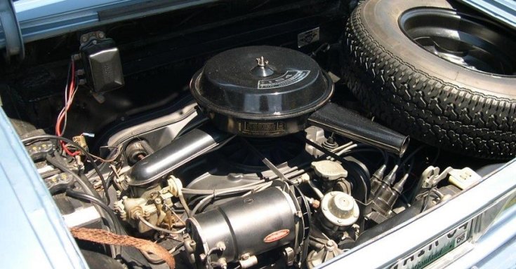 Chevrolet Corvair motorház, felül nézet