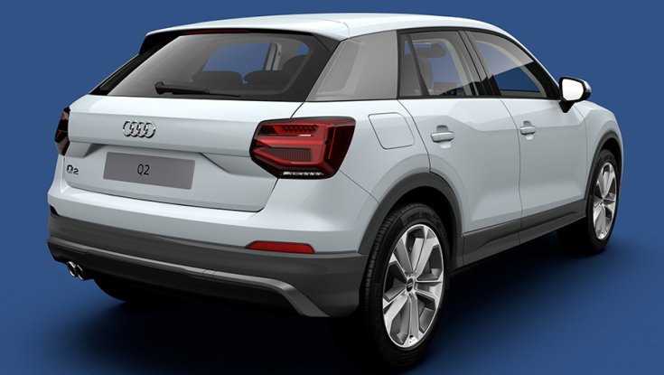 Audi Q2 hátulról fotózva